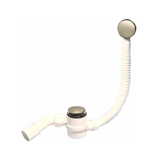 MRB11-SN Сифон бутылочный для ванн с выпуском и переливом (1 1/2'х40мм, L330-700ммхD34мм, D70мм латунь сливная решётка/пробка тип-кнопка)