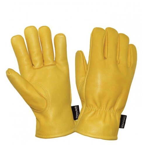 Перчатки защитные диггер кожаные желтые КРС на тинсулейте р.10,5 (утепл)
