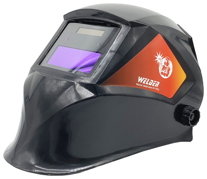 Маска сварочная WELDER PRO Ф1 Хамелеон 90x35 мм, DIN 3/11, в коробке