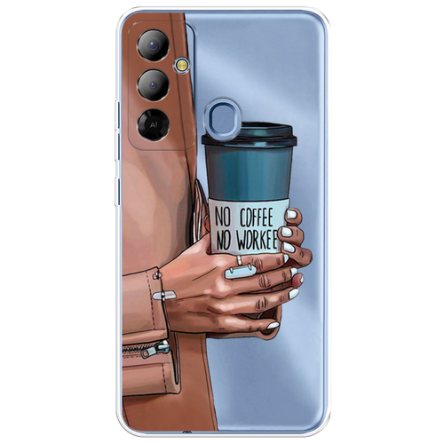 Силиконовый чехол на Tecno Pop 6 Go / Техно Поп 6 Го No coffee, прозрачный силиконовый чехол на tecno pop 6 go техно поп 6 го розовая сакура прозрачный