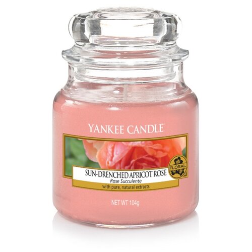 фото Yankee candle / свеча маленькая в стеклянной банке солнечная абрикосовая роза sun-drenched apricot rose 104гр / 25-45 часов