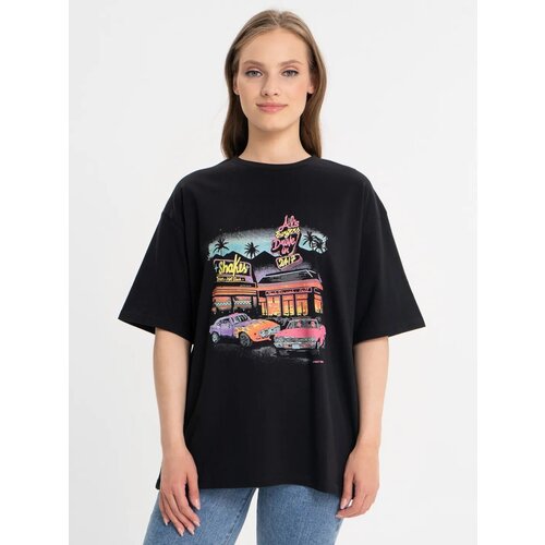 фото Футболка оверсайз, хлопок, размер l-xl, черный sayme