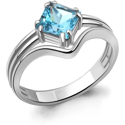 фото Кольцо diamant online, серебро, 925 проба, топаз, размер 17.5