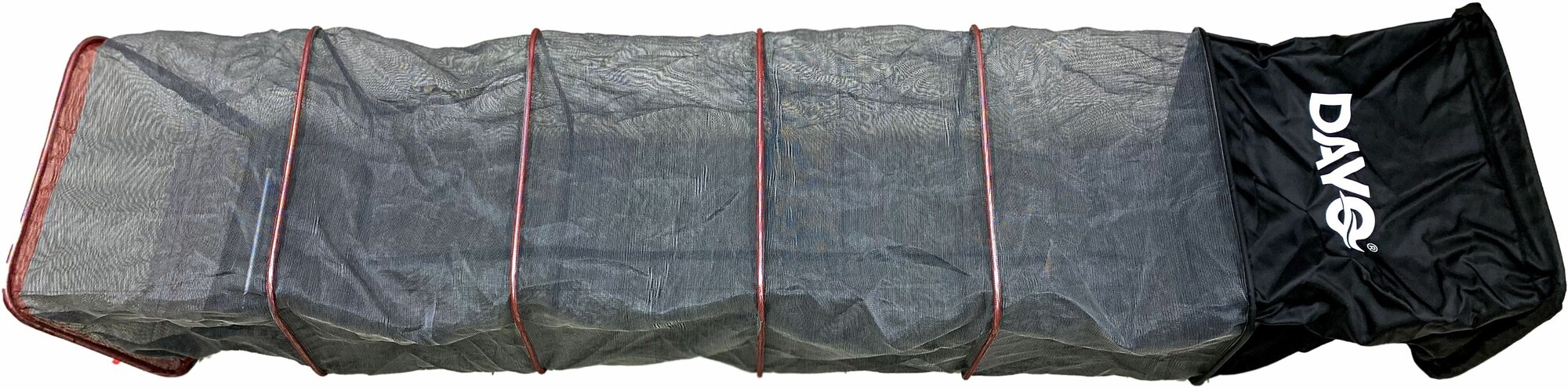 Садок береговой DAYO с колышком серый, прямоугольный, текстиль+сетчатая ткань, длина 400см