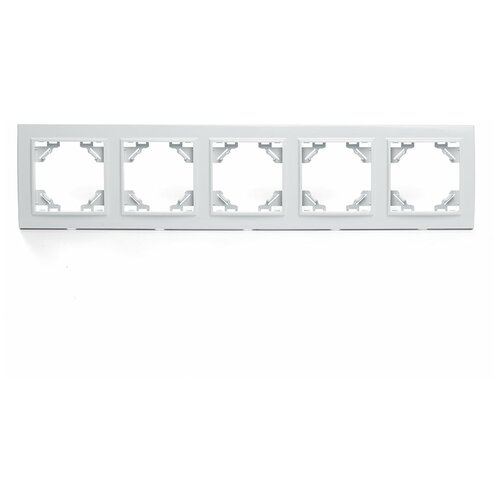 Рамка пятиместная горизонтальная, серия Эрна, PFR00-9005-01, белый арт. 39620