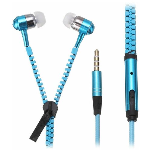 Проводные наушники с микрофоном внутриканальные Zipper 35 Jack синие 1 упаковка 32900₽