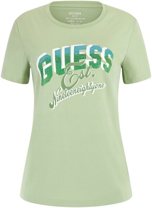 Футболка GUESS, размер XS, зеленый