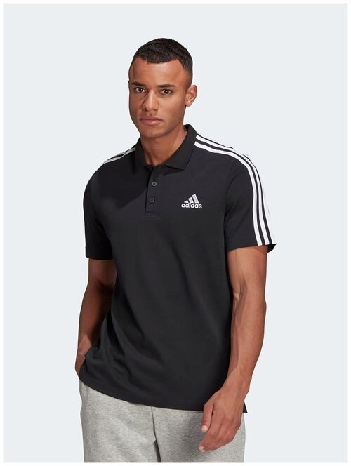 Футболка adidas Aeroready Essentials Pique Embroidered Small Logo 3-Stripes, размер s, черный