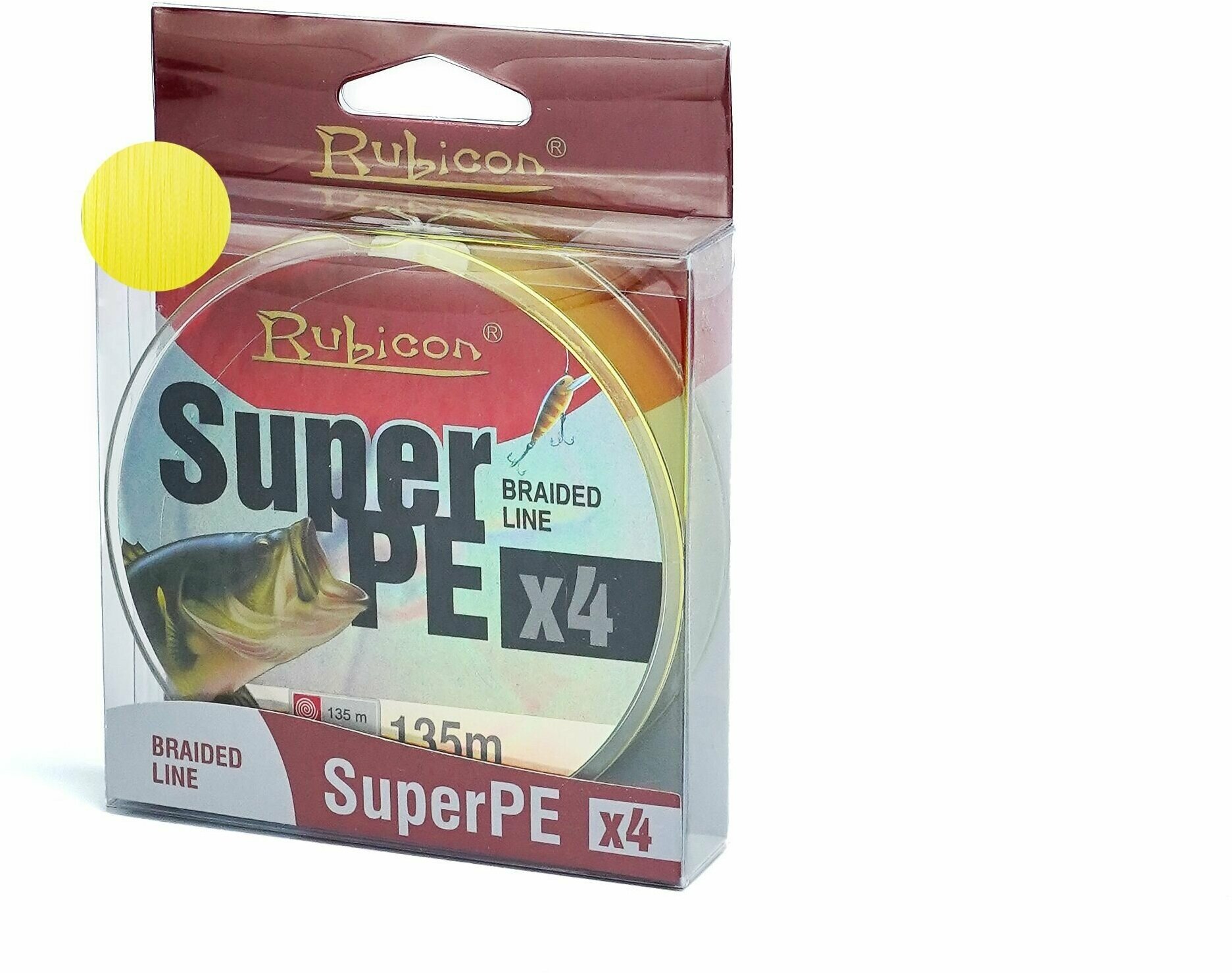 Плетеный шнур для рыбалки RUBICON Super PE 4x 135 м yellow, 0,60mm