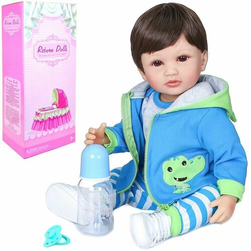Полноразмерная виниловая кукла младенец Reborn Dolls, 52 см, мальчик, пупс с аксессуарами