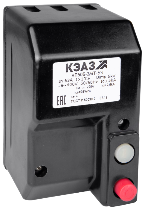 Автоматический выключатель КЭАЗ АП50Б-2МТ-400AC/220DC 2P 3kA