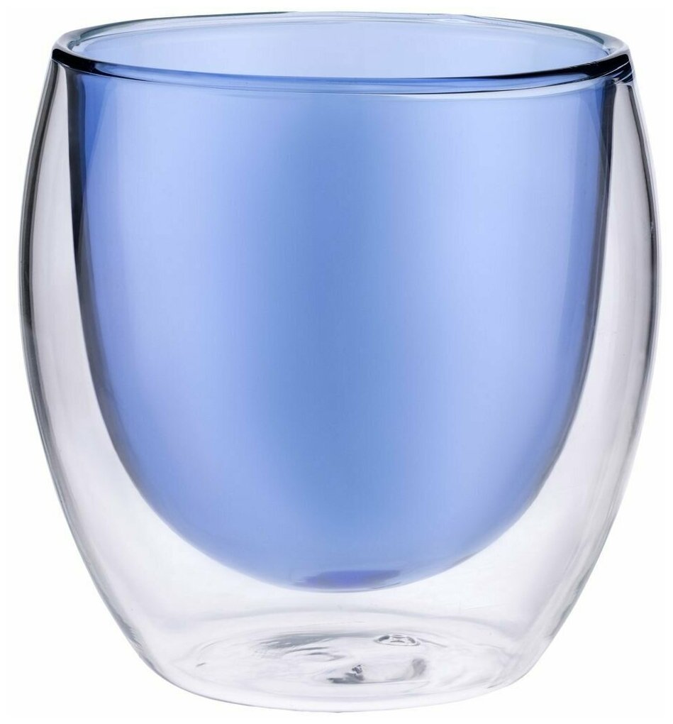 Стакан с двойными стенками Glass Bubble, синий