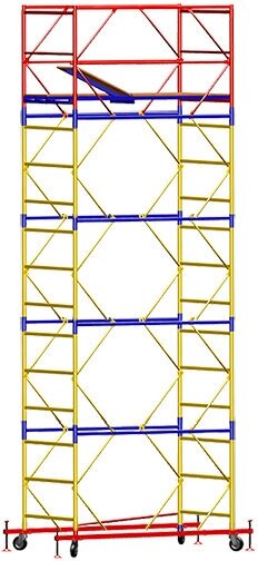 Вышка-тура строительная ВСП 250-1.0x2.0 передвижная базовый блок + 4 секции (6,3 м) - фотография № 2