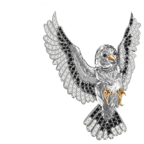 Брошь «Серебряная птица» 2700050-00215