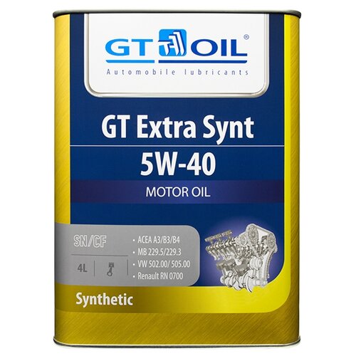 фото Моторное масло gt oil gt extra synt 5w-40 4 л