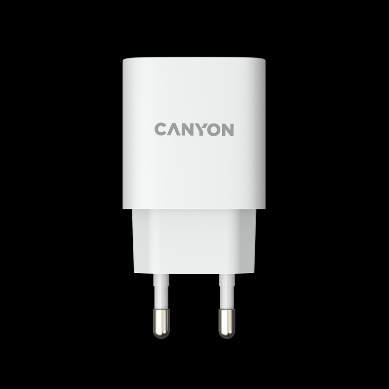 Зарядное устройство сетевое Canyon CNE-CHA20W02 PD 20Вт, USB-C, защита от КЗ, сверхтока, перегрева, перегрузки, белый - фото №5