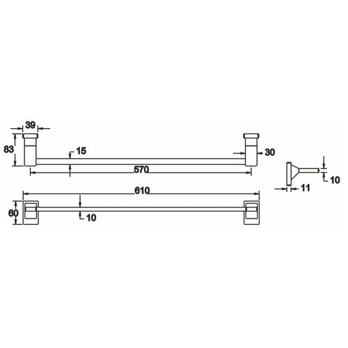 Полотенцедержатель черный матовый Rose RG1617H