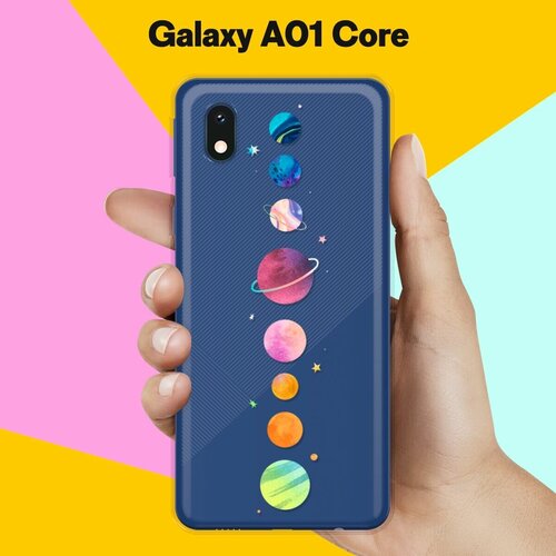 Силиконовый чехол Планеты на Samsung Galaxy A01 Core силиконовый чехол желто розовые фигуры на samsung galaxy a01 core m01 core самсунг а01 кор с эффектом блика