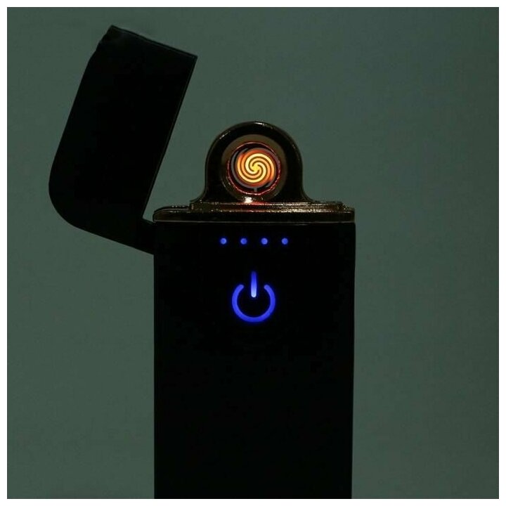 Зажигалка электронная, спираль, сенсор, USB, черная, 7.9 х 3.1 см 5066588 - фотография № 2