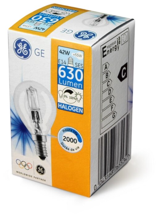 Галогенная лампа General Electric 2 шт в упаковке GE HALO S42W CL E14-2/16 63944 - фотография № 2