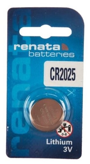 CR 2025 (батарейка литиевая Li/MnO2, 165mAh, 3V)NEW, RENATA CR2025 (10 шт.)