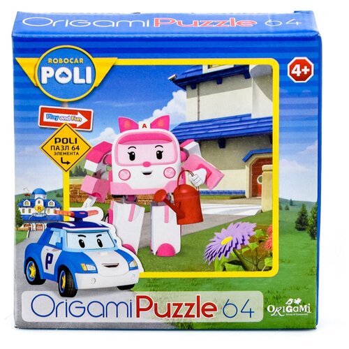 Пазл Origami Robocar Poli (05901), 64 дет. пазл origami robocar poli хели 00169 36 дет