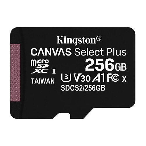 Kingston Карта памяти Kingston CANVAS Select Plus 256GB MicroSDXC Class 10/UHS-I/U3/V30/A1/100Мб/с SDCS2/256GBSP