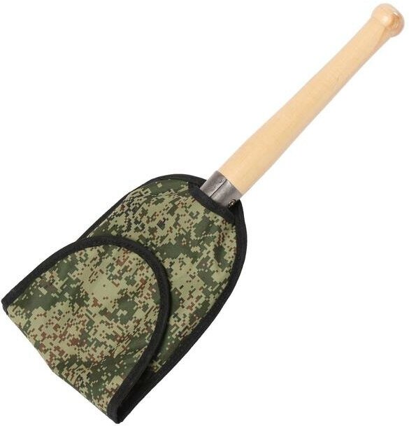 Лопата сапёрная, L = 50 см, титан Ti ВСМПО, деревянный черенок, в чехле - фотография № 10