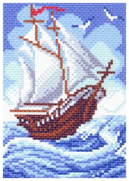 1438 Кораблик - рисунок на канве (МП) Матренин Посад - фото №1