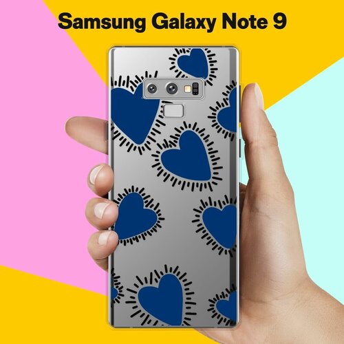 силиконовый чехол семечки макро на samsung galaxy note 9 самсунг ноут 9 Силиконовый чехол на Samsung Galaxy Note 9 Синий сердца / для Самсунг Галакси Ноут 9