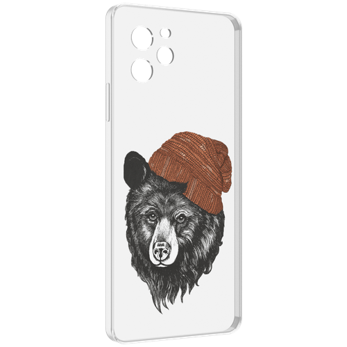 Чехол MyPads Медведь в шапке 2 для Huawei Nova Y61 / Huawei Enjoy 50z задняя-панель-накладка-бампер