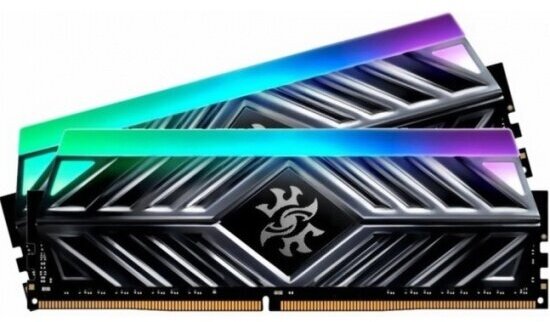 Оперативная память Adata DDR4 16Gb (2x8Gb) 3200MHz pc-25600 XPG SPECTRIX D41 RGB Grey (AX4U32008G16A-DT41)