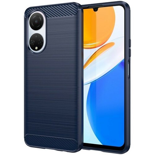 Накладка силиконовая для Honor X7 / Honor Play 30 Plus карбон сталь синяя