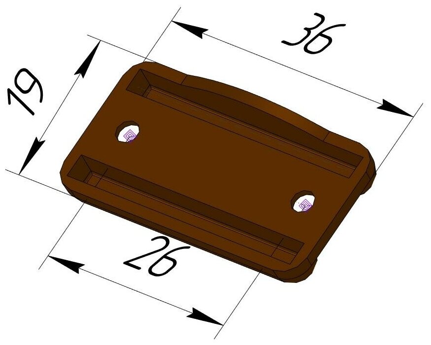 Подпятник мебельный ( ножка, накладка защитная ) Albex 36х19х5 мм, коричневый, 40 штук - фотография № 4