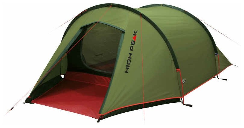 Палатка Kite 3 зеленый/красный, 180х340х105 см, 10189