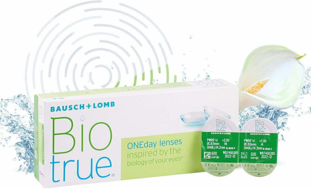 Линзы контактные Bausch&Lomb (Бауш энд Ломб) Biotrue Oneday мягкие однодневные для коррекции зрения (-4.50/8.6/14.2) 30 шт. Bausch & Lomb - фото №9