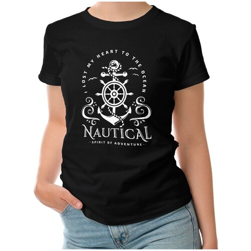 Женская футболка «Морская эмблема» (L, темно-синий)