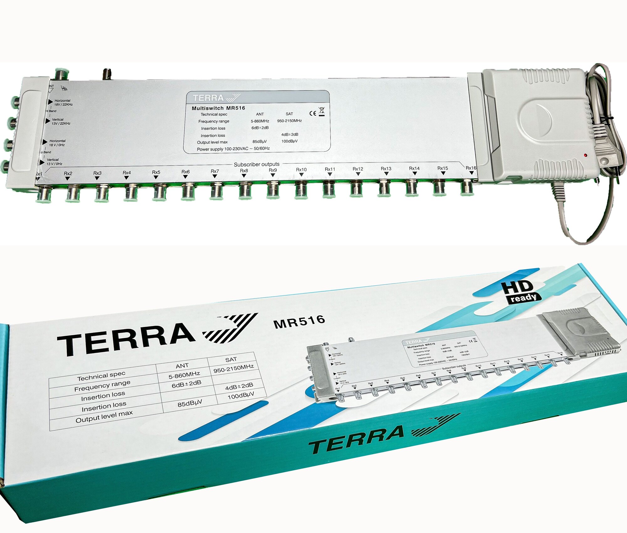 Мультисвитч TERRA MR516 (SE), 5 входов - 16 выходов, (Special Edition)