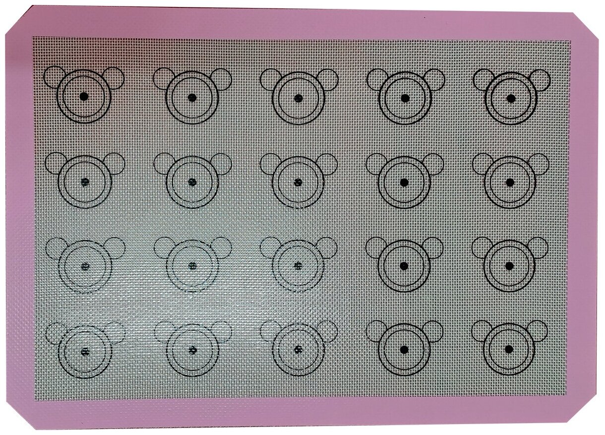 Коврик силиконовый армированный 42х29,5 см. с разметкой для Макаронс