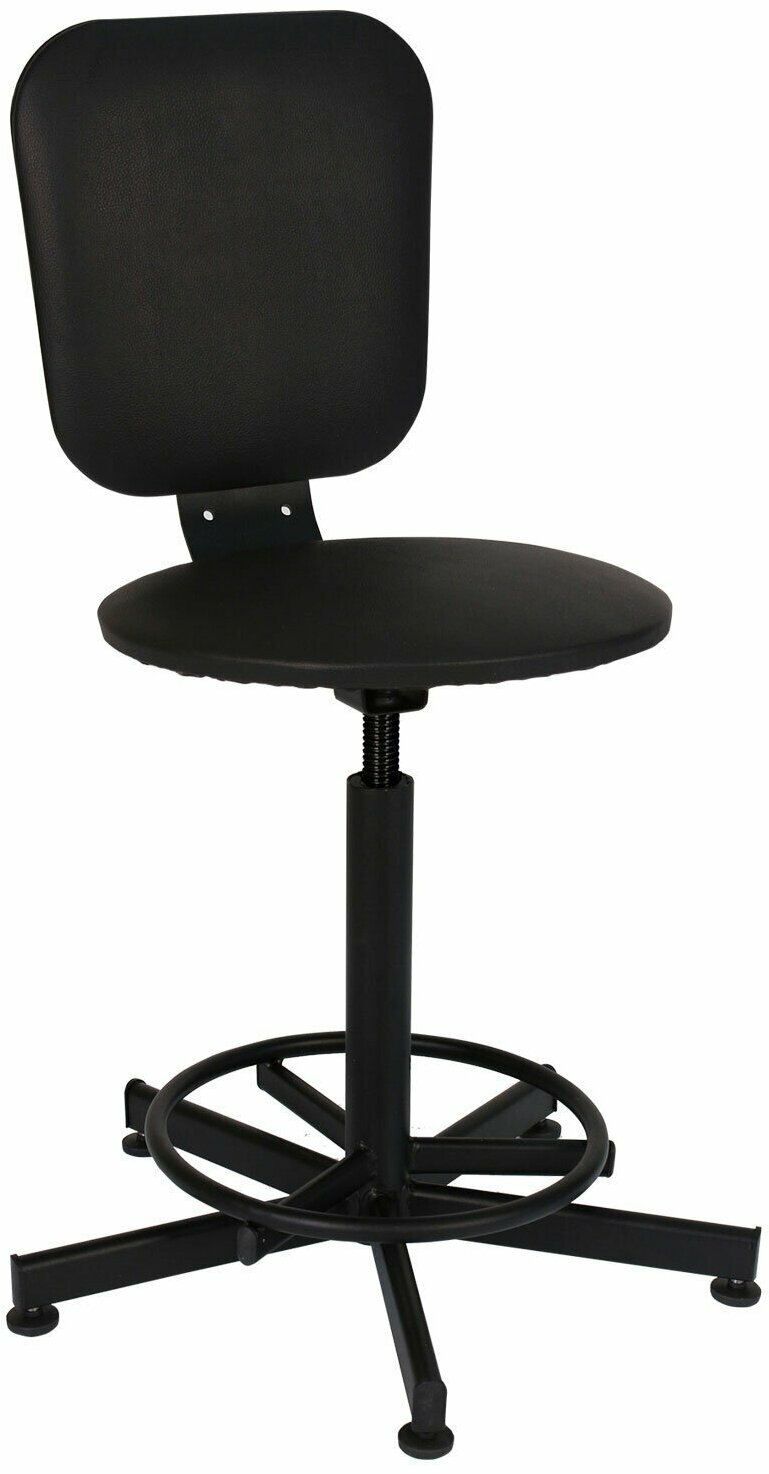 фото Кресло кассира, ресепшн РС37, без подлокотников, кожзам, черное