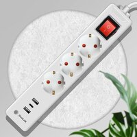 Сетевой фильтр-удлинитель GeoLuK (3-outlet, 2-USB,1 Type-C)