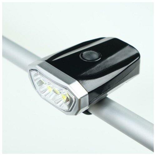 Фонарь велосипедный аккумуляторный, 1 Вт, 100 лм, 600 мАч, 6 LED, 4 режима, от USB