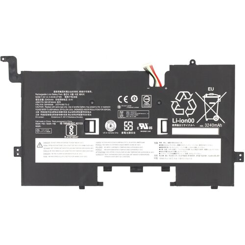 Аккумулятор 00HW006 для ноутбука Lenovo ThinkPad Helix 2 7.4V 3540mAh черный аккумулятор sb10k97566 для lenovo x1 carbon 4th gen 00hw028 00hw029 01av409 3530mah