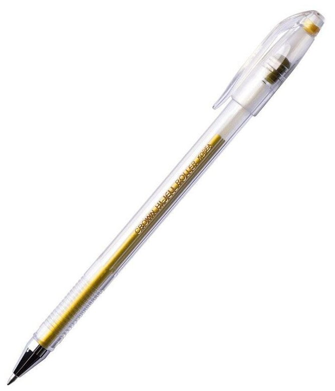 Ручка гелевая Crown Hi-Jell Metallic (0.5мм, золотистый металлик) 1шт. (HJR-500GSM)