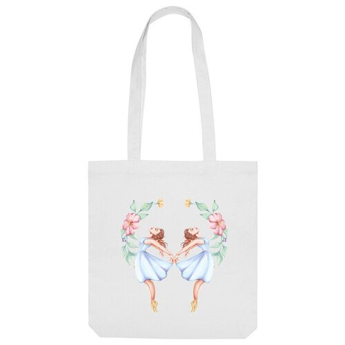 Сумка шоппер Us Basic, белый многоразовая сумка тоут для женщин портативная сумка для балерины и балерины для покупки продуктов