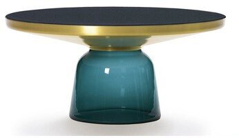 Столик кофейный BELL coffee table большой (синий, розовое золото)