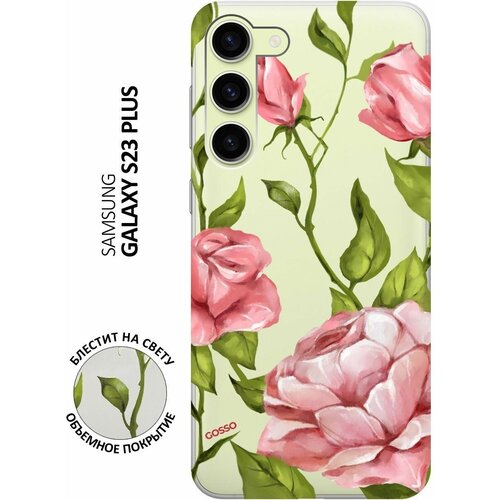 Силиконовый чехол на Samsung Galaxy S23+, Самсунг С23 Плюс с 3D принтом Amazing Roses прозрачный матовый soft touch силиконовый чехол на samsung galaxy s23 самсунг с23 плюс с 3d принтом amazing roses черный