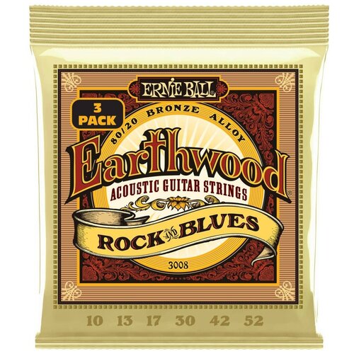 Струны для акустической гитары Ernie Ball 3008 ernie ball 11 52 earthwood 3004 3 sets