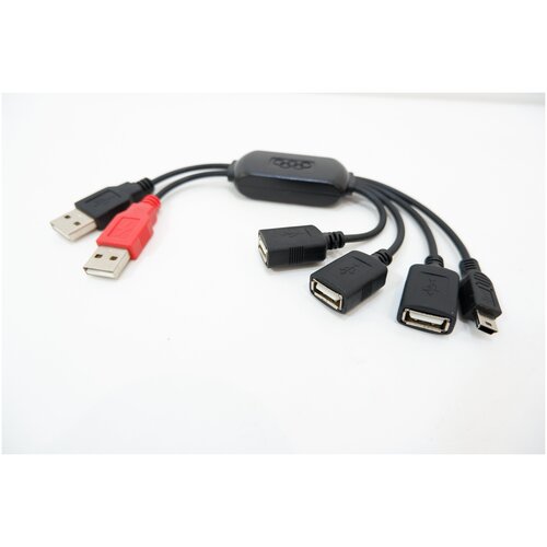 USB-концентратор WSS-HU120 USB-хаб с выносными разъемами черный хаб ugreen cm416 10915 usb 3 0 4 port hub провода 25 см черный