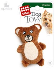 Игрушка для собак GiGwi Dog Toys Мишка (75023), коричневый, 1шт.